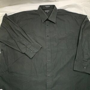 Men Milani Black Button Down Long Sleeve Shirt Size 20 34/35